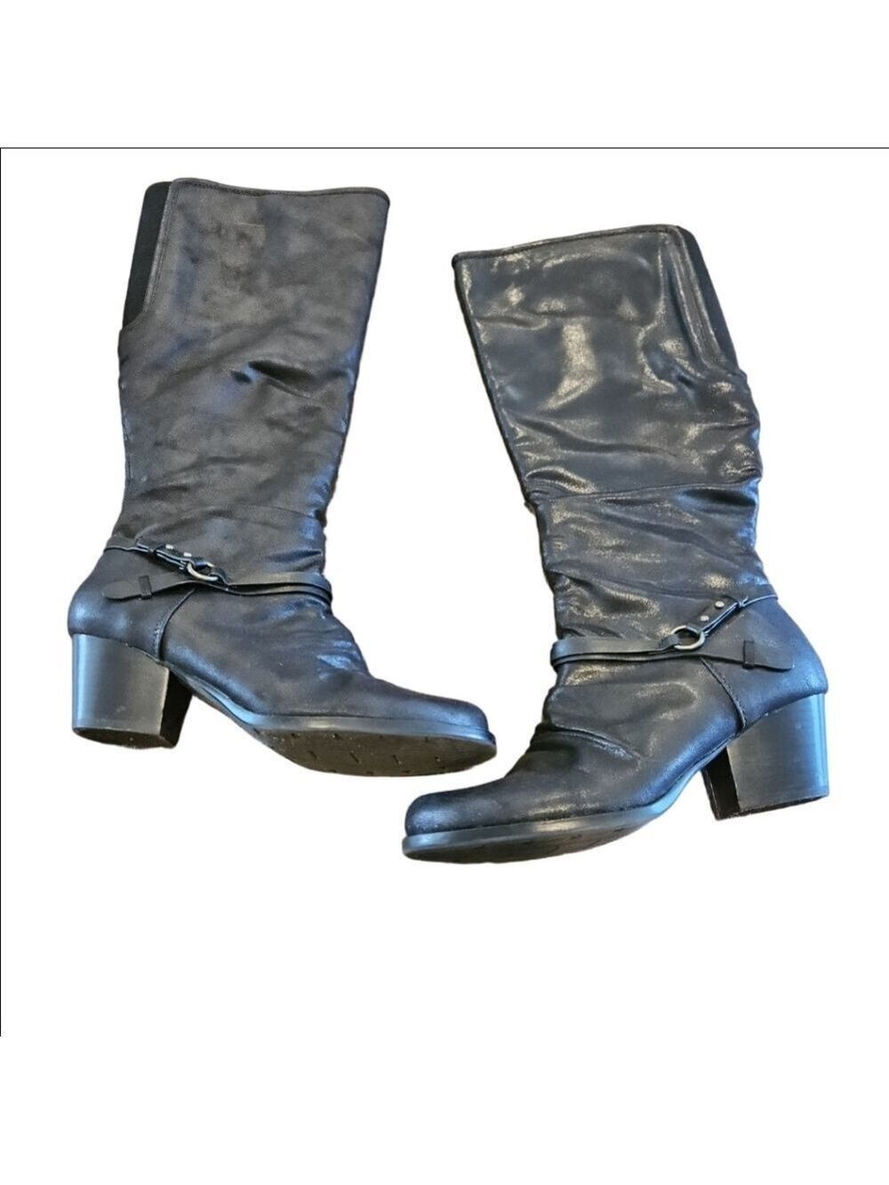 Baretraps Women's Black Knee-High Chunky Heel Boots, Size 10